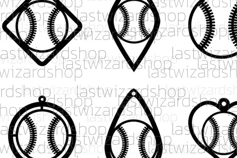 Σετ των 3 Intra απο ξύλο plywood 3mm-4mm πάχος Σκουλαρίκια Μπέιζμπολ , Αθλητικά Σκουλαρίκια Δίασταση 3x3 cm INTRAFABR-25029650