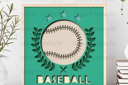 Intra απο ξύλο plywood 3mm-4mm πάχος Baseball Layered, Baseball Cricut Δίασταση 30x20 cm INTRAFABR-80235841