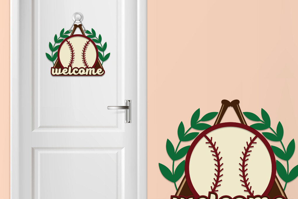 Intra απο ξύλο plywood 3mm-4mm πάχος Πινακίδα πόρτας με στρώσεις μπέιζμπολ - Eps Ai Δίασταση 30x20 cm INTRAFABR-30211185