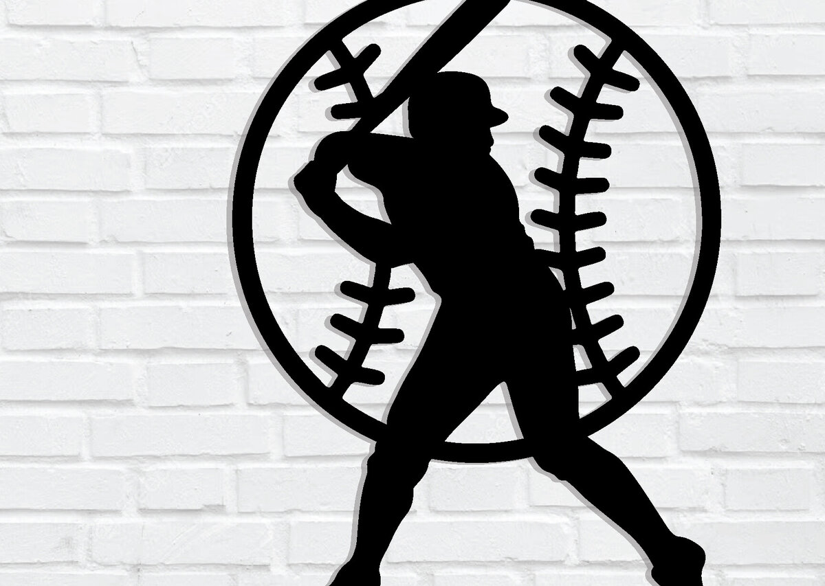 Intra απο ξύλο plywood 3mm-4mm πάχος Μεταλλική επιγραφή του μπέιζμπολ, τοίχου Δίασταση 40x40 cm INTRAFABR-89287545