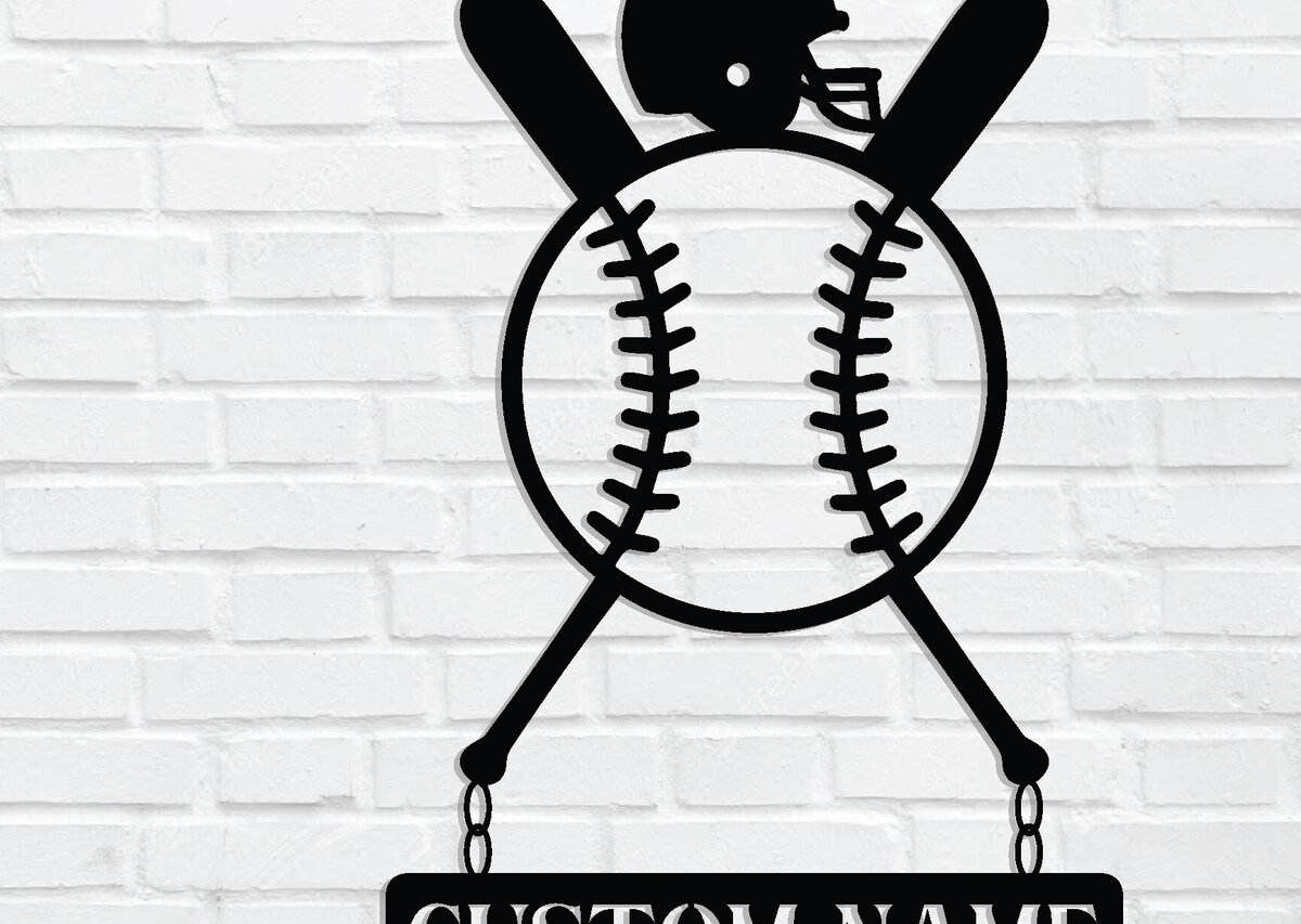 Intra απο ξύλο plywood 3mm-4mm πάχος Μεταλλική επιγραφή του μπέιζμπολ, τοίχου Δίασταση 40x40 cm INTRAFABR-89297465