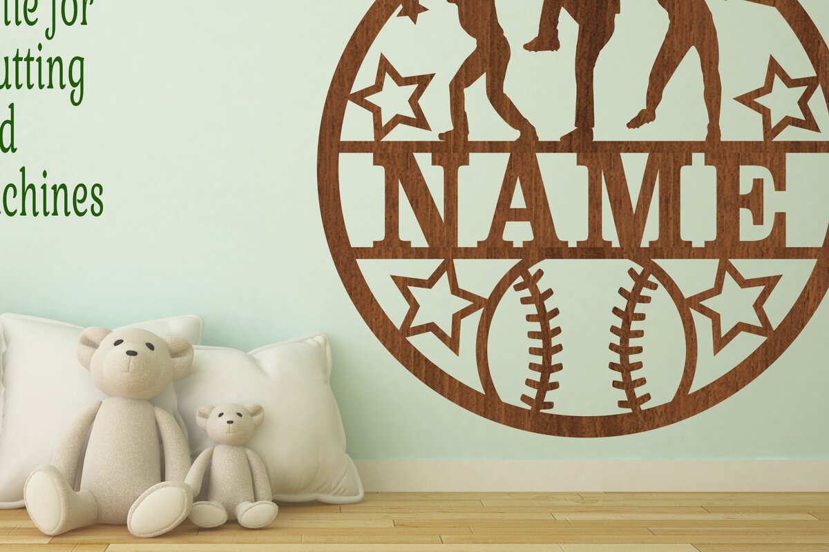 Intra απο ξύλο plywood 3mm-4mm πάχος Πινακίδα ονόματος μπέιζμπολ Γυναικείο αποκοπής Δίασταση 30x20 cm INTRAFABR-68101476