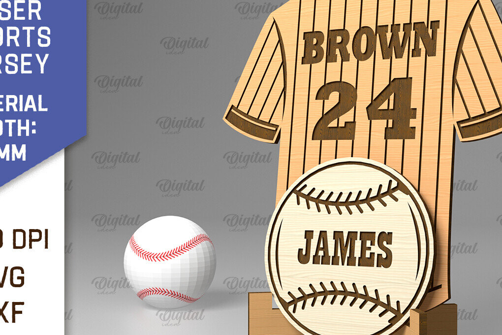 Intra απο ξύλο plywood 3mm-4mm πάχος Παίκτης μπέιζμπολ Sports Jersey σημάδι Δίασταση 30x20 cm INTRAFABR-92540757