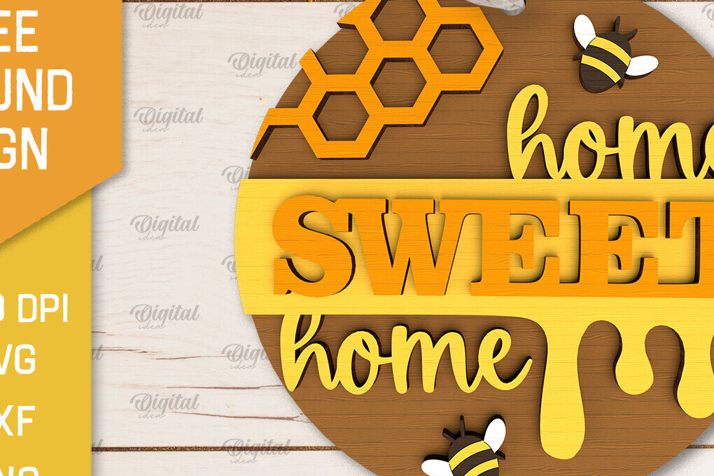 Intra απο ξύλο plywood 3mm-4mm πάχος Στρογγυλή πινακίδα μέλισσας . Σημάδι μέλισσας Δίασταση 30x20 cm INTRAFABR-102831253