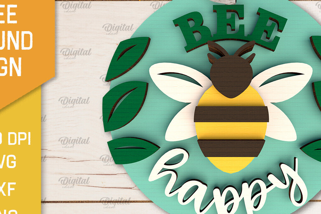 Intra απο ξύλο plywood 3mm-4mm πάχος Στρογγυλή πινακίδα μέλισσας . Σημάδι μέλισσας Δίασταση 30x20 cm INTRAFABR-102831265