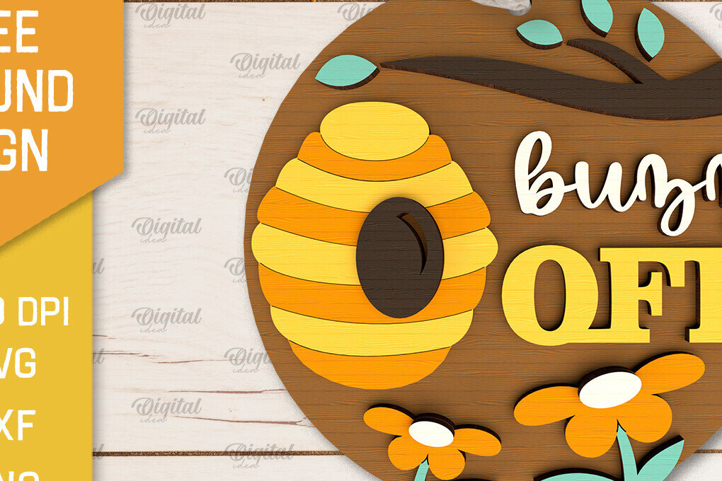 Intra απο ξύλο plywood 3mm-4mm πάχος Στρογγυλή πινακίδα μέλισσας . Σημάδι μέλισσας Δίασταση 30x20 cm INTRAFABR-102831278