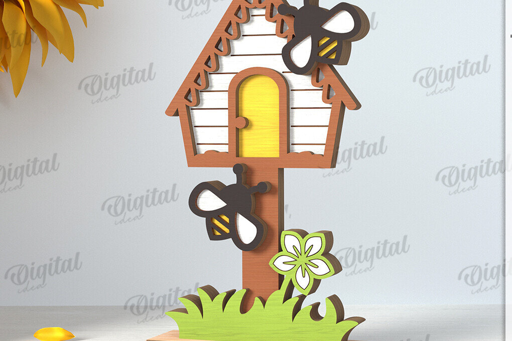 Intra απο ξύλο plywood 3mm-4mm πάχος με βάση μελισσών Δίασταση 30x20 cm INTRAFABR-122670164