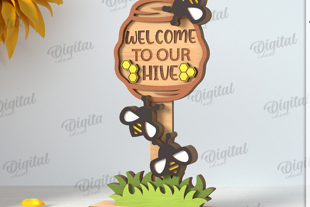 Intra απο ξύλο plywood 3mm-4mm πάχος με βάση μελισσών Δίασταση 30x20 cm INTRAFABR-122670349