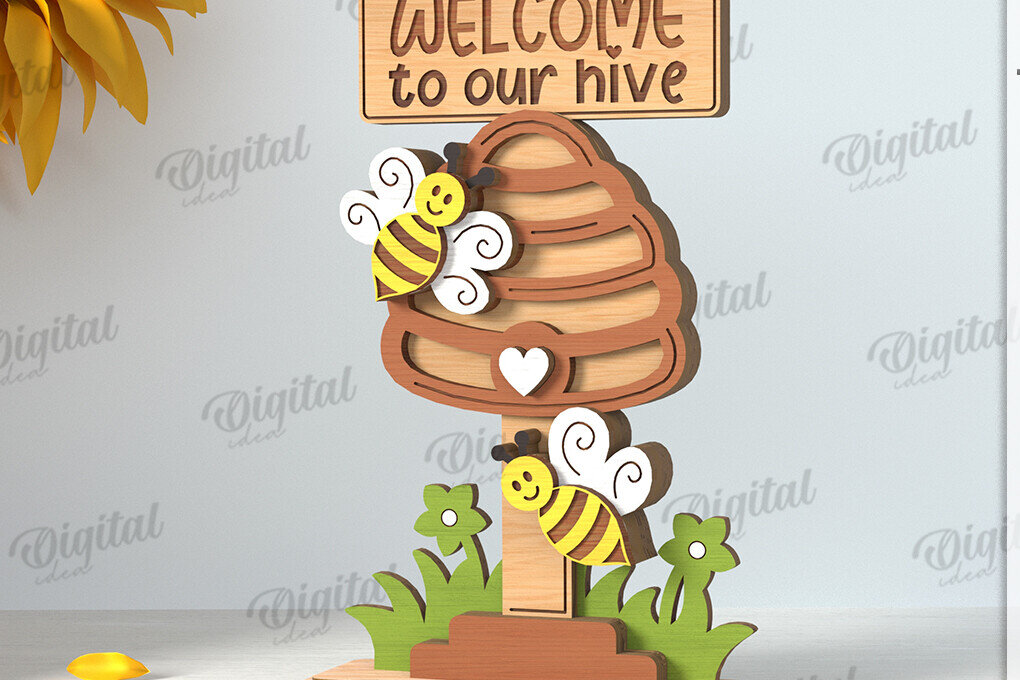 Intra απο ξύλο plywood 3mm-4mm πάχος με βάση μελισσών Δίασταση 30x20 cm INTRAFABR-122670477