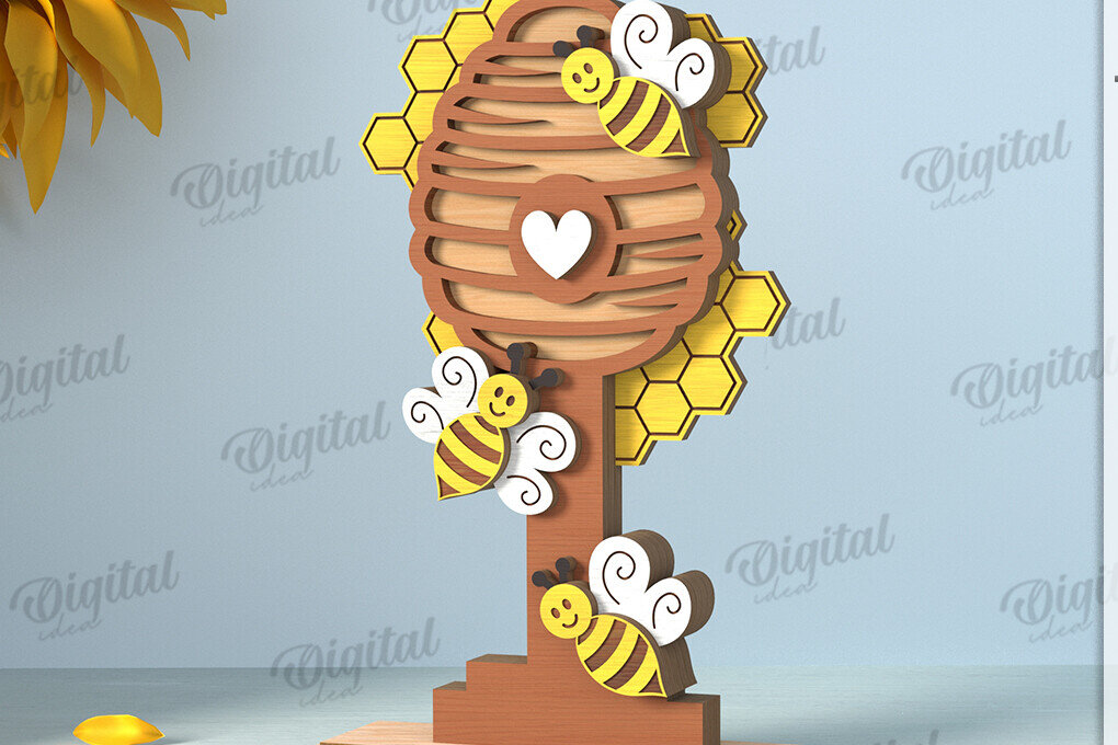 Intra απο ξύλο plywood 3mm-4mm πάχος με βάση μελισσών Δίασταση 30x20 cm INTRAFABR-122669971