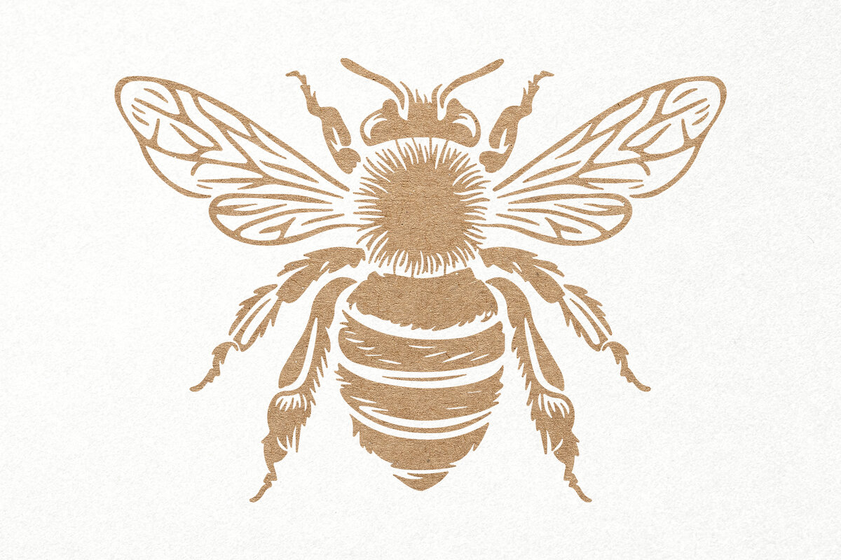 Σετ των 3 Intra απο ξύλο plywood 3mm-4mm πάχος Bee . Honey Bee . Χαρακτική μελισσών Δίασταση 7x7 cm INTRAFABR-102848085