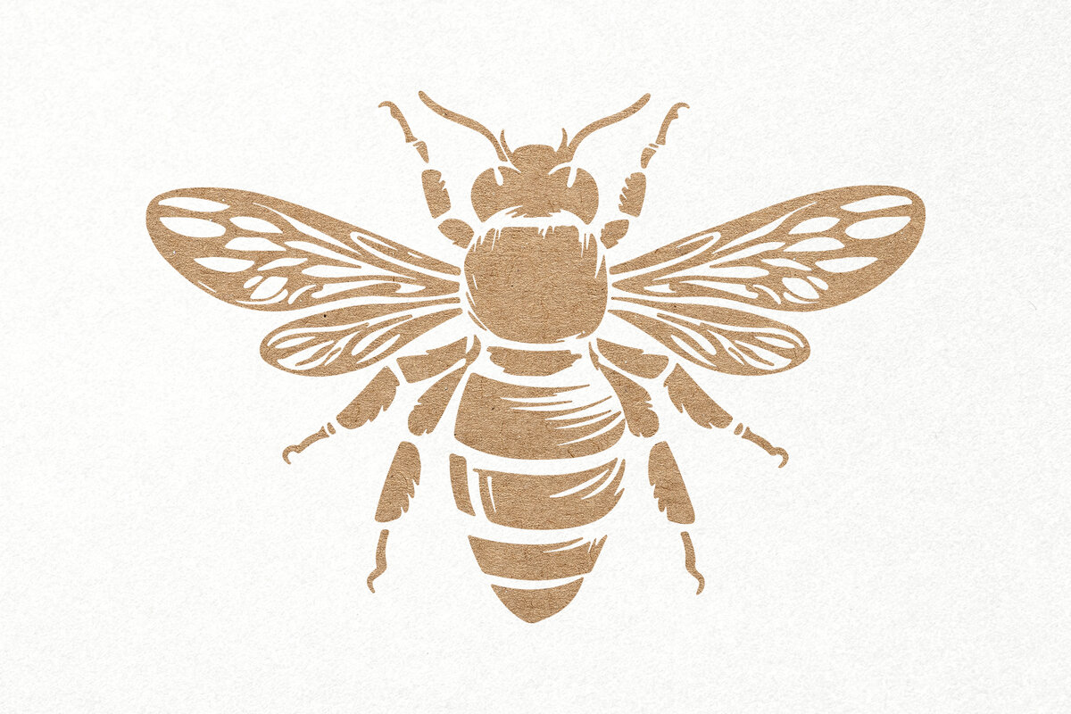 Σετ των 3 Intra απο ξύλο plywood 3mm-4mm πάχος Bee . Honey Bee . Χαρακτική μελισσών Δίασταση 7x7 cm INTRAFABR-102848121