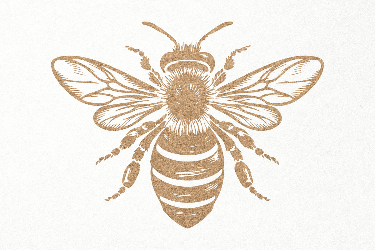 Σετ των 3 Intra απο ξύλο plywood 3mm-4mm πάχος Bee . Honey Bee . Χαρακτική μελισσών Δίασταση 7x7 cm INTRAFABR-102847983