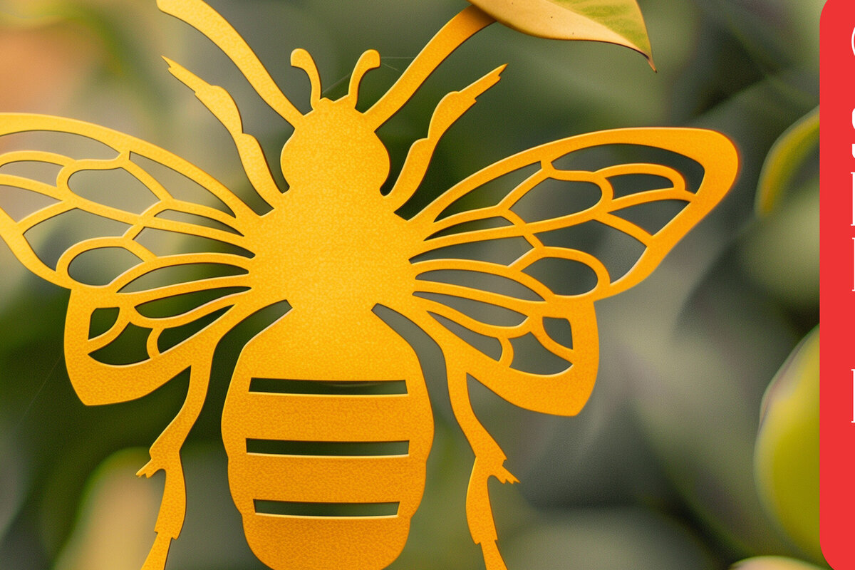 Intra απο ξύλο plywood 3mm-4mm πάχος Bee Wall Decors Cut  Δίασταση 40x40 cm INTRAFABR-100997213