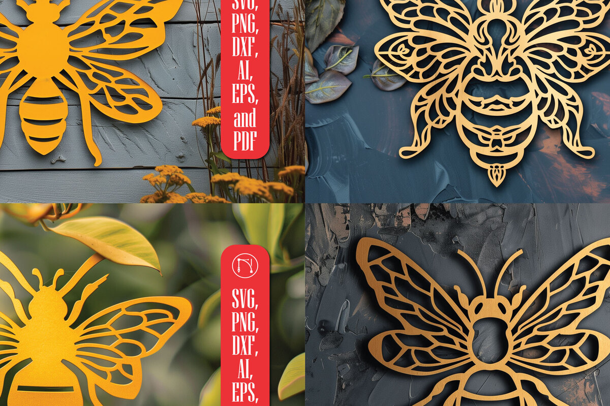 Intra απο ξύλο plywood 3mm-4mm πάχος Bee Wall Decors Cut  Δίασταση 40x40 cm INTRAFABR-101002331