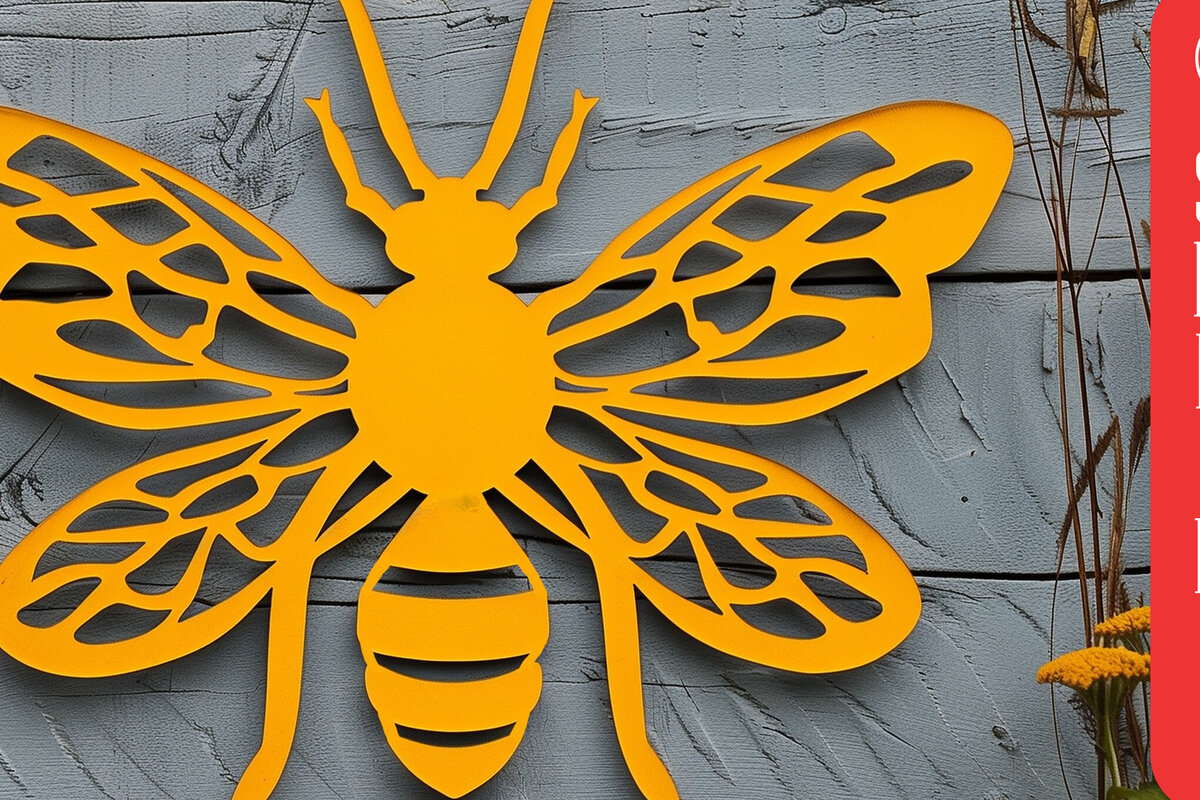 Intra απο ξύλο plywood 3mm-4mm πάχος Bee Wall Decors Cut  Δίασταση 40x40 cm INTRAFABR-100994538