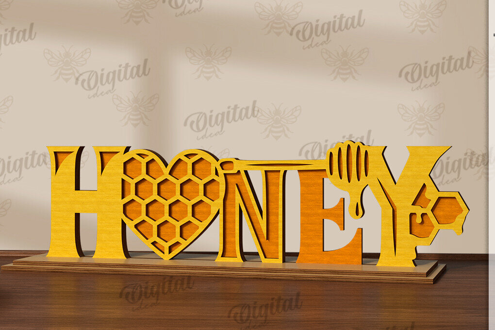 Intra απο ξύλο plywood 3mm-4mm πάχος Bee Word Stand Δίασταση 30x20 cm INTRAFABR-123090377