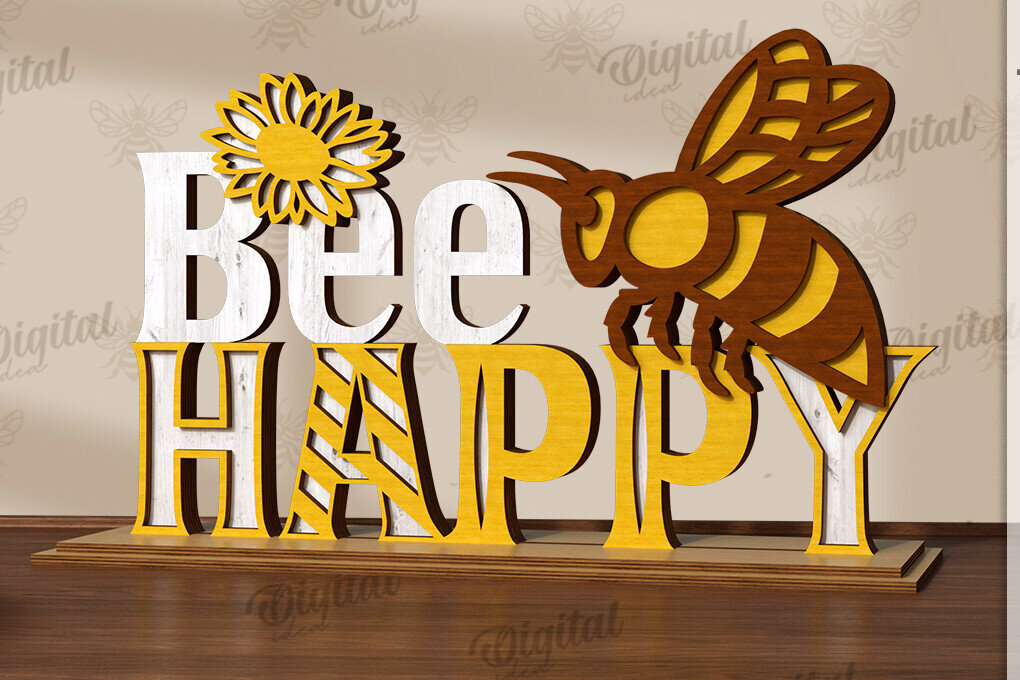 Intra απο ξύλο plywood 3mm-4mm πάχος Bee Word Stand Δίασταση 30x20 cm INTRAFABR-123090162