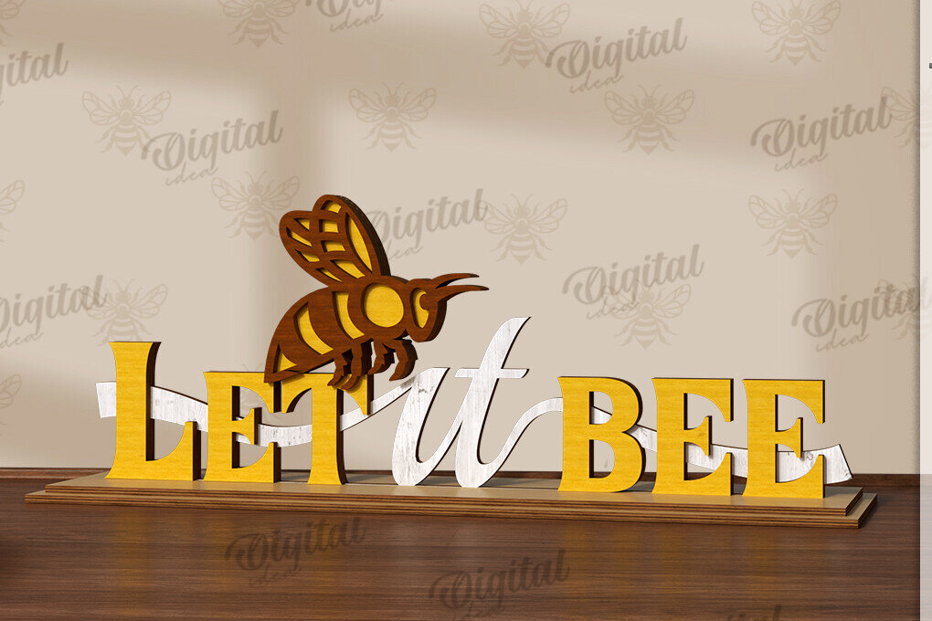 Intra απο ξύλο plywood 3mm-4mm πάχος Bee Word Stand Δίασταση 30x20 cm INTRAFABR-123090176