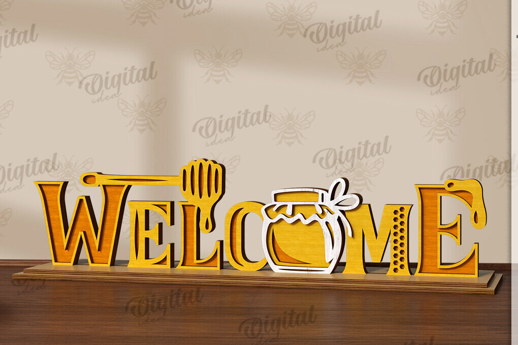 Intra απο ξύλο plywood 3mm-4mm πάχος Bee Word Stand Δίασταση 30x20 cm INTRAFABR-123090082