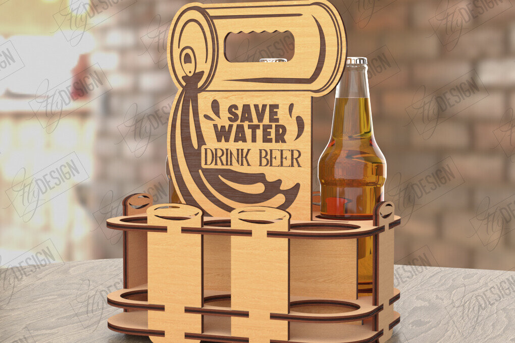 Σετ των 3 Intra απο ξύλο plywood 3mm-4mm πάχος Θήκη μπουκαλιών μπύρας | Καλάθι μπύρας | CNC Δίασταση 15x15 cm INTRAFABR-119134788