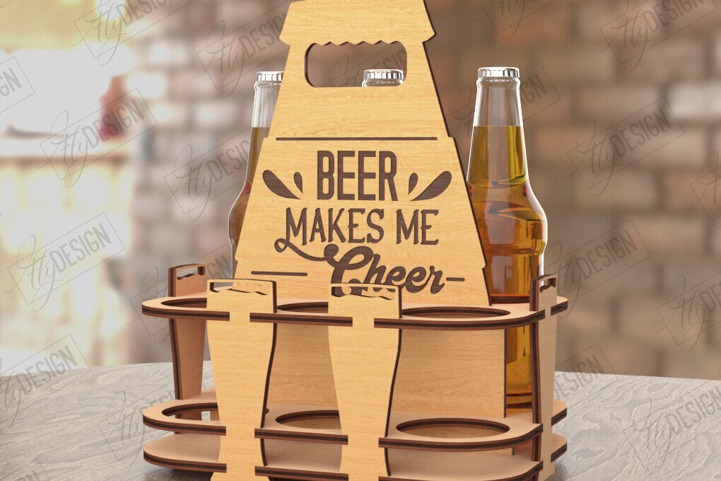 Intra απο ξύλο plywood 3mm-4mm πάχος Θήκη μπουκαλιών μπύρας | Καλάθι μπύρας | CNC Δίασταση 15x15 cm INTRAFABR-119134795