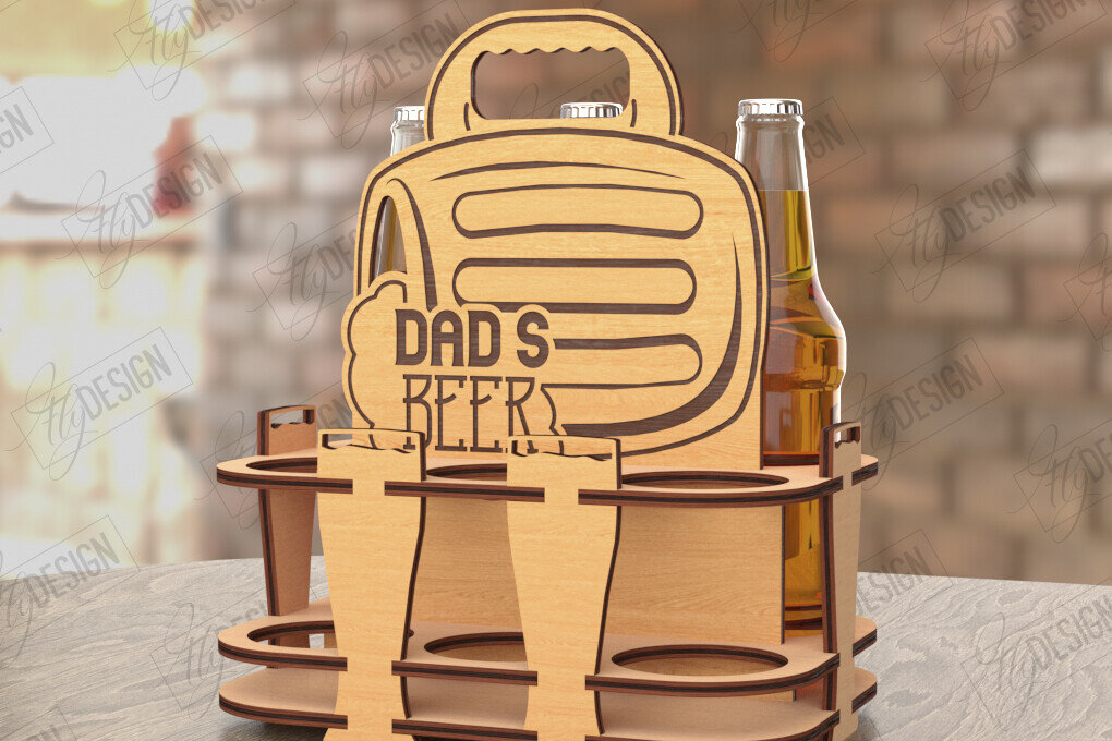 Σετ των 2 Intra απο ξύλο plywood 3mm-4mm πάχος Θήκη μπουκαλιών μπύρας | Καλάθι μπύρας | CNC Δίασταση 15x15 cm INTRAFABR-119134787