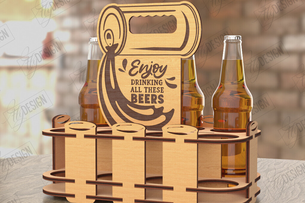 Σετ των 2 Intra απο ξύλο plywood 3mm-4mm πάχος Θήκη μπύρας | Μπουκαλοθήκη |Καλάθι μπύρας Δίασταση 15x15 cm INTRAFABR-119308897