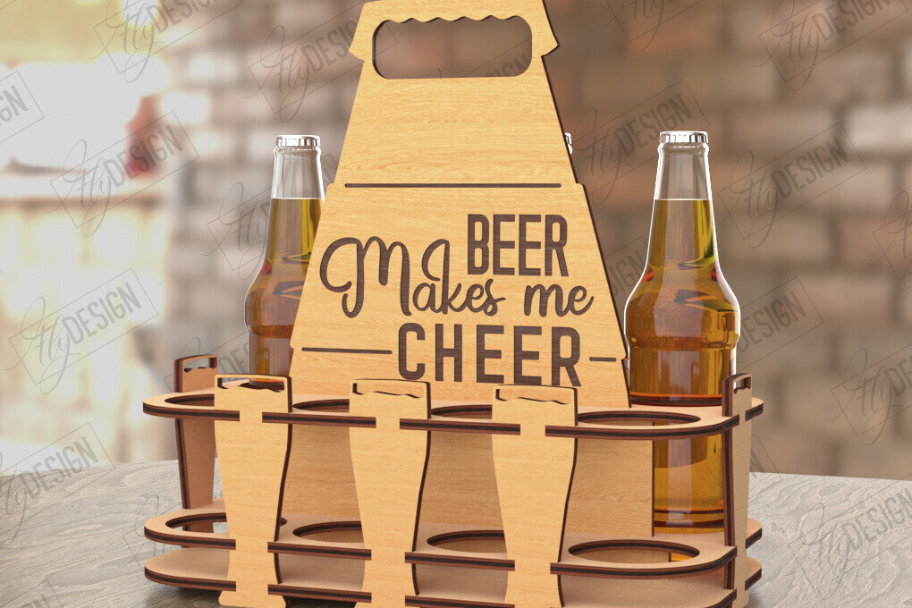 Σετ των 2 Intra απο ξύλο plywood 3mm-4mm πάχος Θήκη μπύρας | Μπουκαλοθήκη |Καλάθι μπύρας Δίασταση 15x15 cm INTRAFABR-119308903