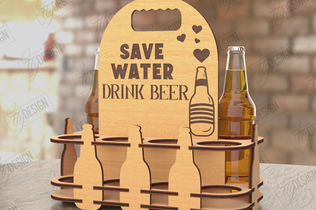 Σετ των 2 Intra απο ξύλο plywood 3mm-4mm πάχος Θήκη μπύρας | Μπουκαλοθήκη |Καλάθι μπύρας Δίασταση 15x15 cm INTRAFABR-119308906