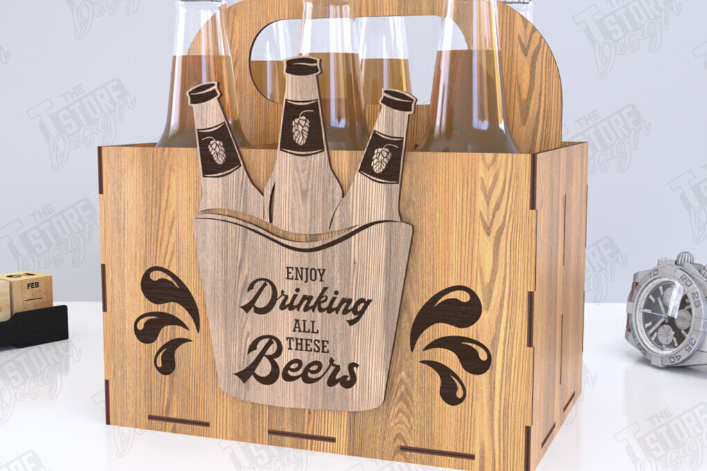 Σετ των 2 Intra απο ξύλο plywood 3mm-4mm πάχος θήκης μπύρας | Καλάθι μπύρας |CNC Δίασταση 15x15 cm INTRAFABR-119722564