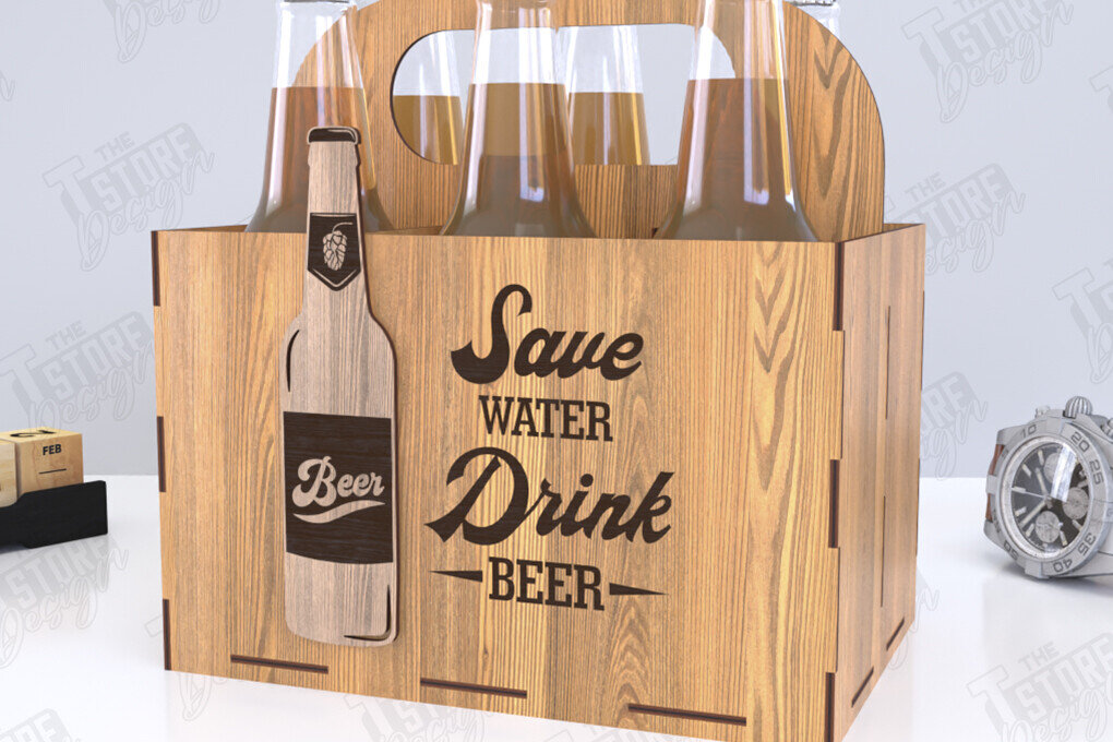 Σετ των 2 Intra απο ξύλο plywood 3mm-4mm πάχος θήκης μπύρας | Καλάθι μπύρας |CNC Δίασταση 15x15 cm INTRAFABR-119722567