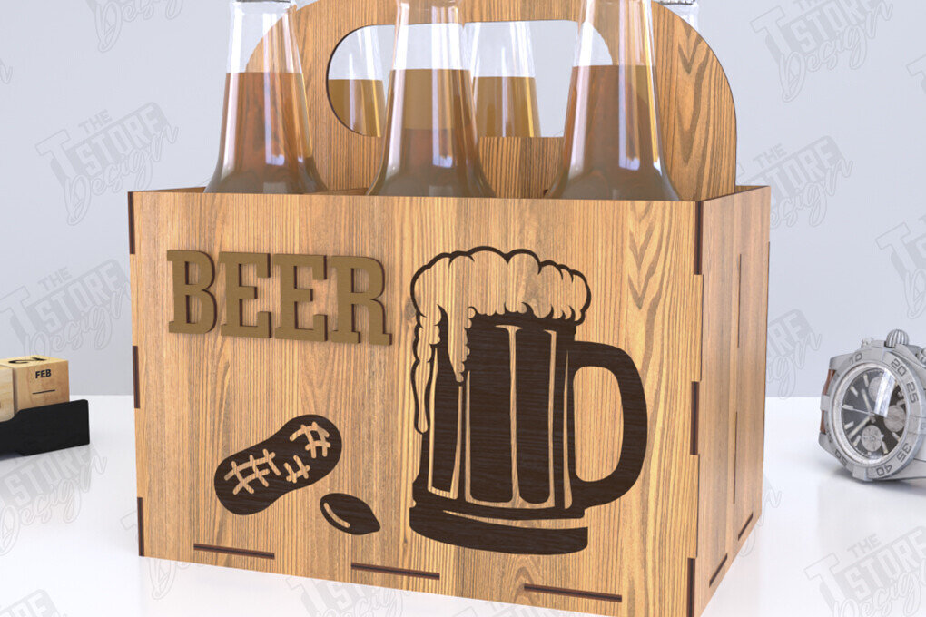 Σετ των 2 Intra απο ξύλο plywood 3mm-4mm πάχος θήκης μπύρας | Καλάθι μπύρας |CNC Δίασταση 15x15 cm INTRAFABR-119722575