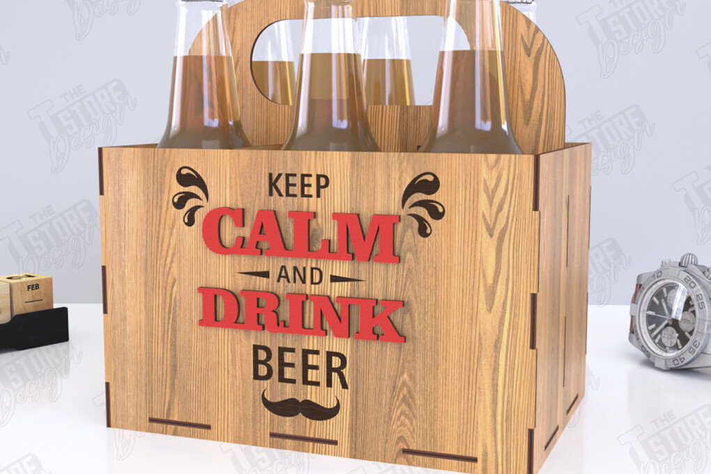 Σετ των 2 Intra απο ξύλο plywood 3mm-4mm πάχος θήκης μπύρας | Καλάθι μπύρας |CNC Δίασταση 15x15 cm INTRAFABR-119884867