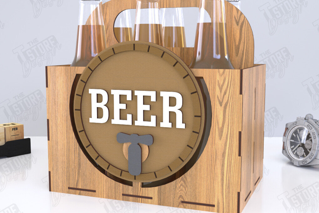 Σετ των 2 Intra απο ξύλο plywood 3mm-4mm πάχος θήκης μπύρας | Καλάθι μπύρας |CNC Δίασταση 15x15 cm INTRAFABR-119884869