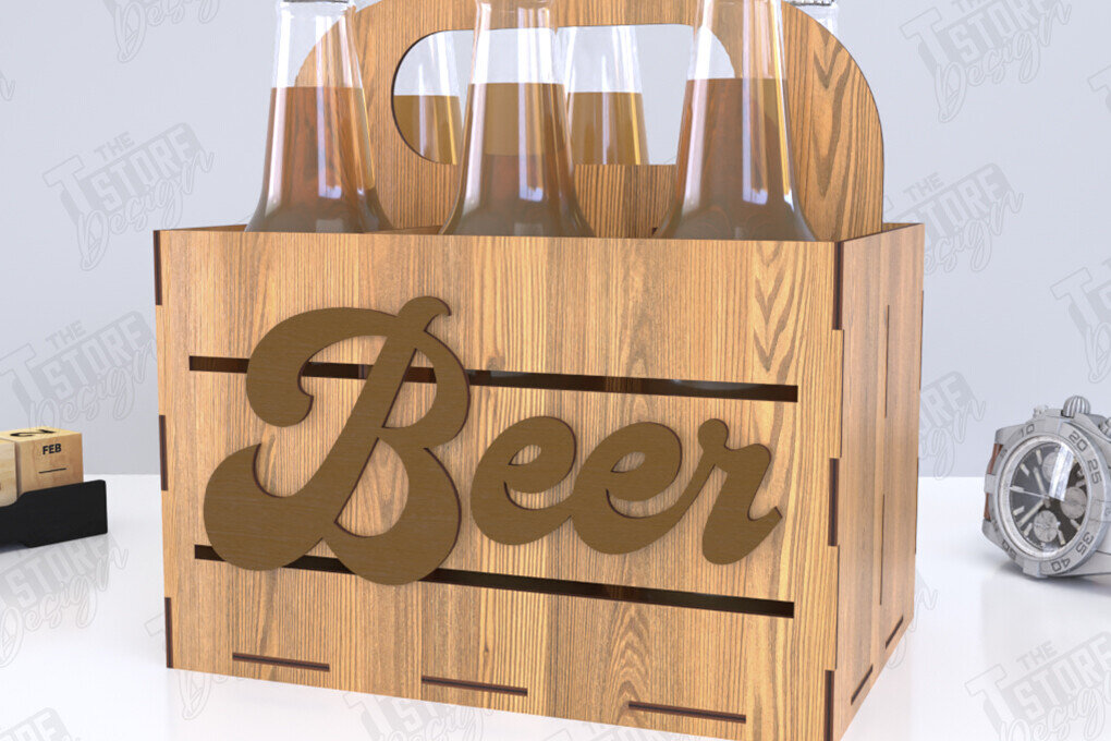 Σετ των 2 Intra απο ξύλο plywood 3mm-4mm πάχος θήκης μπύρας | Καλάθι μπύρας |CNC Δίασταση 15x15 cm INTRAFABR-119884871