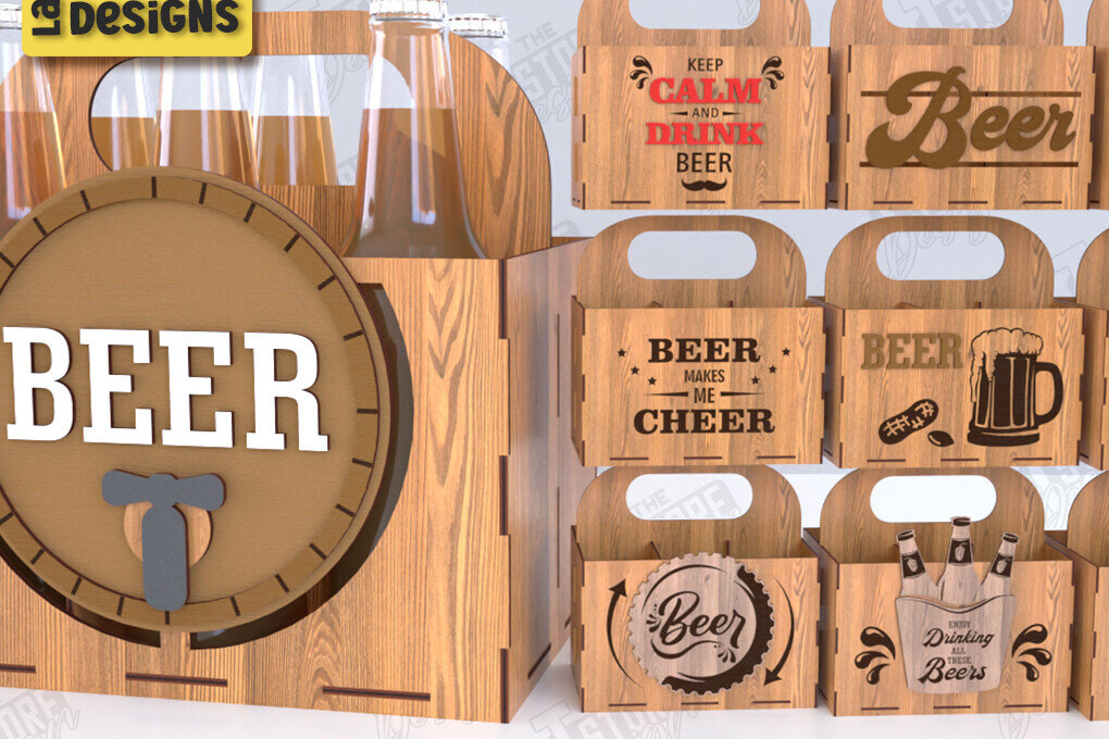 Σετ των 2 Intra απο ξύλο plywood 3mm-4mm πάχος Στήριγμα μπύρας Δέσμη κοπής |Καλάθι μπύρας Δίασταση 15x15 cm INTRAFABR-119884922