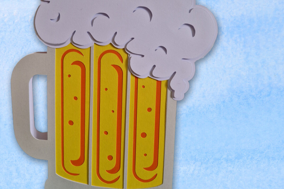 Σετ των 2 Intra απο ξύλο plywood 3mm-4mm πάχος Κάρτα σε σχήμα κούπας μπύρας Δίασταση 16x20 cm INTRAFABR-71327390