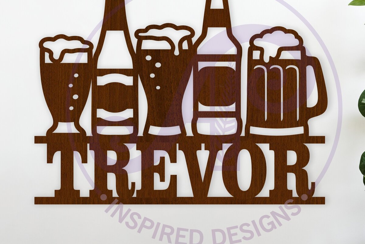 Σετ των 3 Intra απο ξύλο plywood 3mm-4mm πάχος Σήμα ονόματος Beers κοπής με λέιζερ Δίασταση 6x6 cm INTRAFABR-114907627