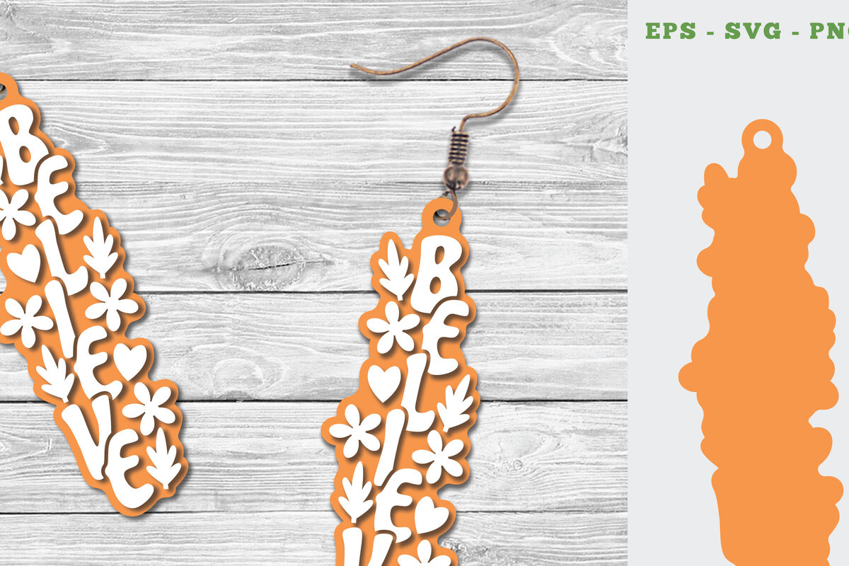 Σετ των 3 Intra απο ξύλο plywood 3mm-4mm πάχος Πιστέψτε σκουλαρίκια κοπής με λέιζερ Δίασταση 3x3 cm INTRAFABR-111648005