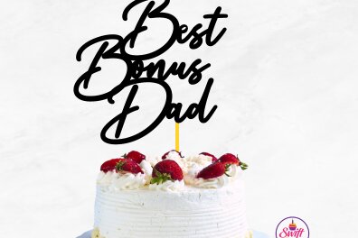 Σετ των 2 Intra απο ξύλο plywood 3mm-4mm πάχος Καλύτερο Bonus Dad Cake Topper Δίασταση 15x15 cm INTRAFABR-71042984