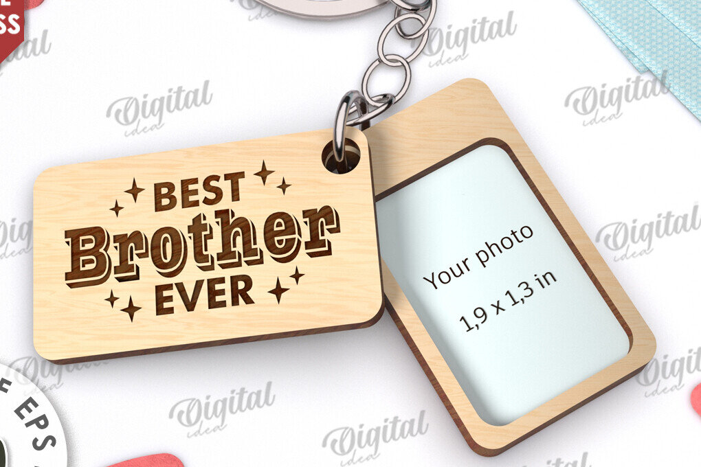 Σετ των 3 Intra απο ξύλο plywood 3mm-4mm πάχος Το καλύτερο Brother Ever . Οικογενειακό μπρελόκ Δίασταση 6x6 cm INTRAFABR-115217463