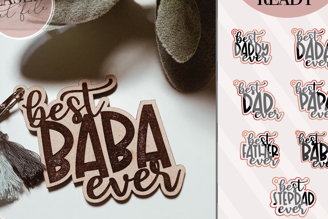 Σετ των 2 Intra απο ξύλο plywood 3mm-4mm πάχος Ο καλύτερος μπαμπάς ποτέ Δίασταση 15x15 cm INTRAFABR-74342182