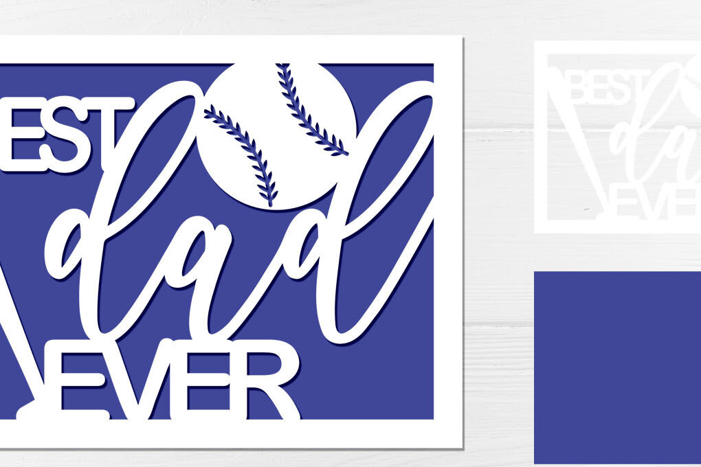 Σετ των 3 Intra απο ξύλο plywood 3mm-4mm πάχος Το καλύτερο Dad Ever , Κάρτα για την Ημέρα του Πατέρα Δίασταση 5x7 cm INTRAFABR-70937686