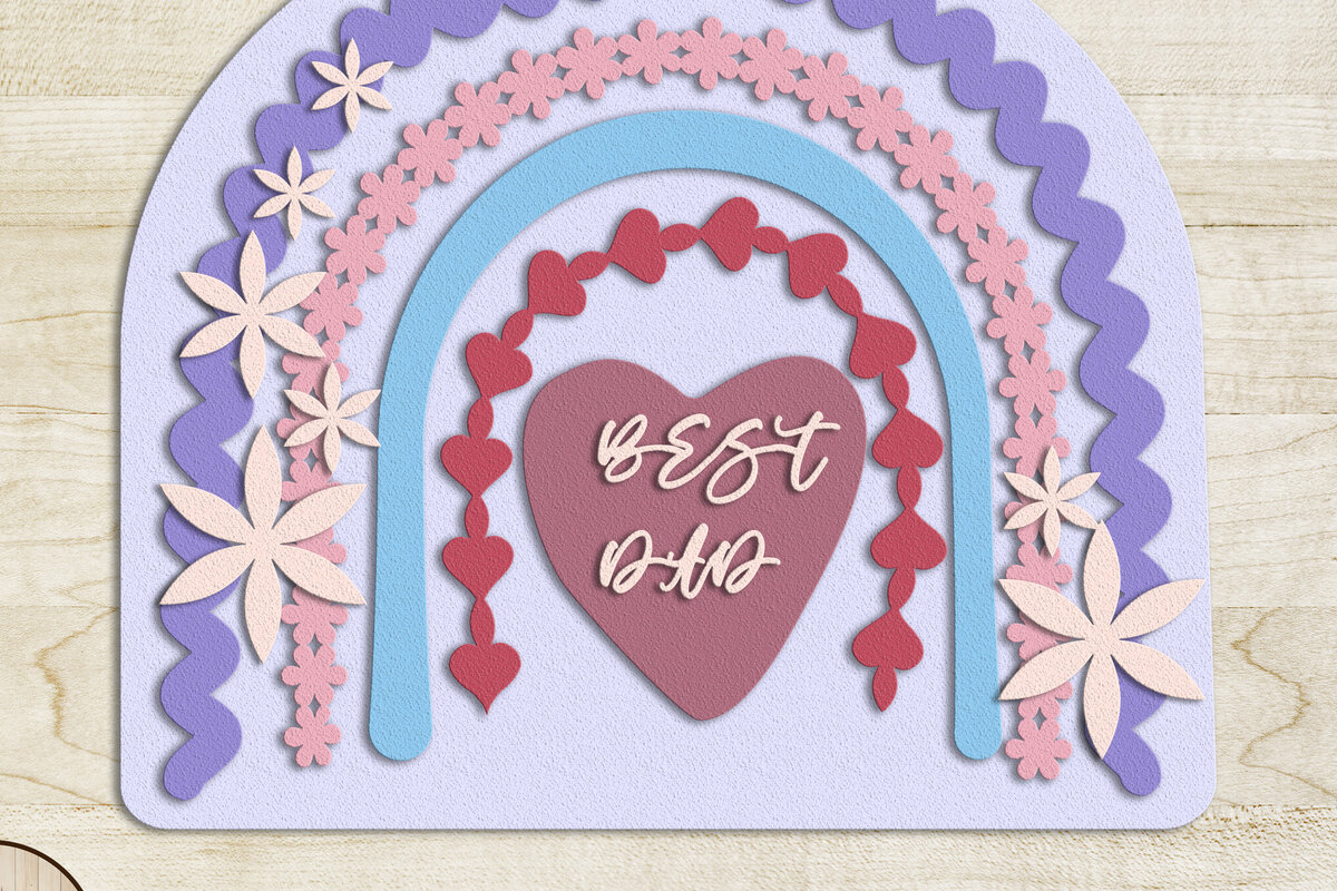 Intra απο ξύλο plywood 3mm-4mm πάχος Best Dad,Rainbow Decor Δίασταση 30x20 cm INTRAFABR-100149886