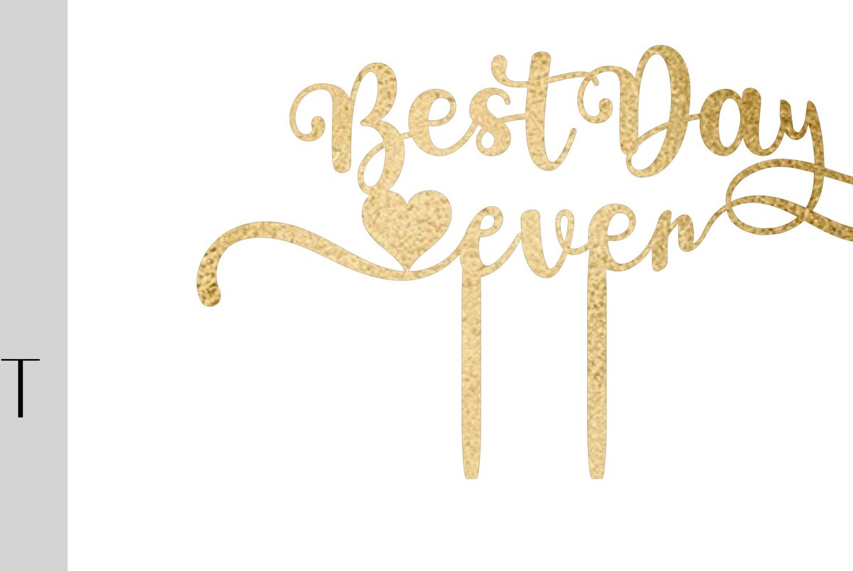 Σετ των 3 Intra απο ξύλο plywood 3mm-4mm πάχος Το Best Day Ever Cake Topper Δίασταση 15x15 cm INTRAFABR-9777859