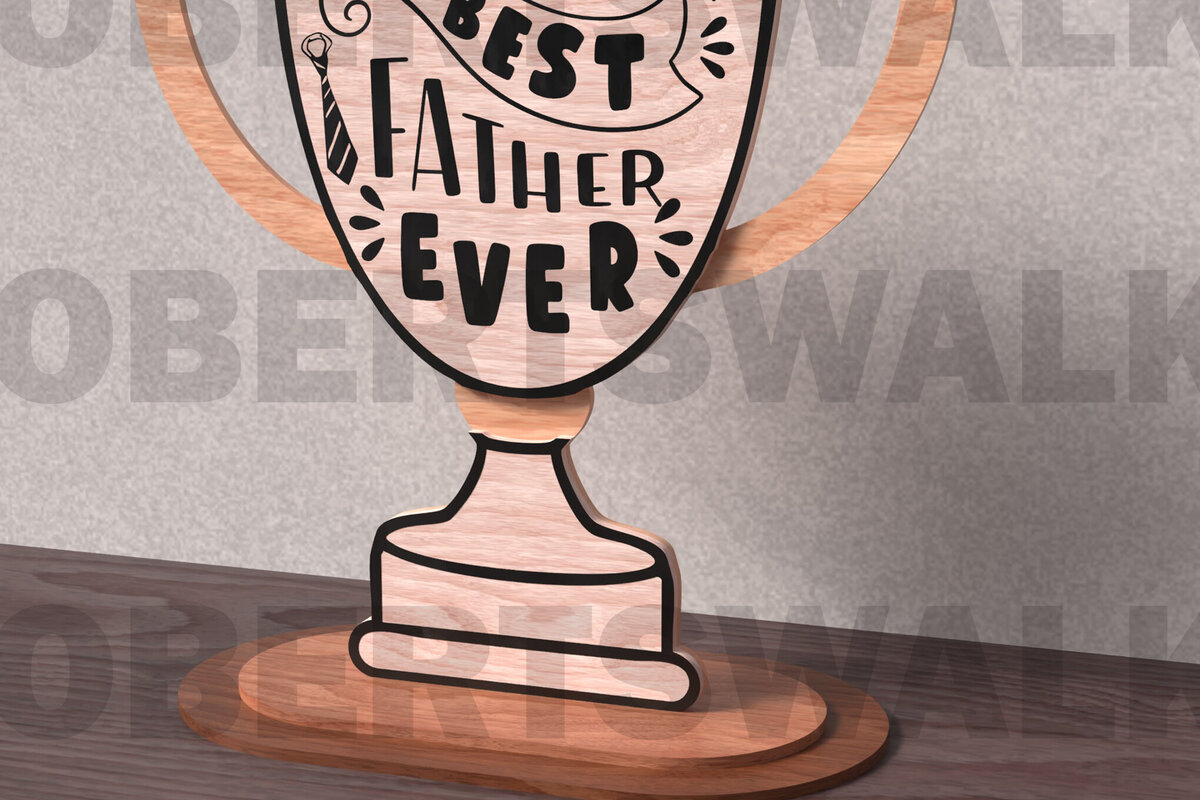 Intra απο ξύλο plywood 3mm-4mm πάχος Best Father Ever Trophy Δίασταση 30x20 cm INTRAFABR-122014145