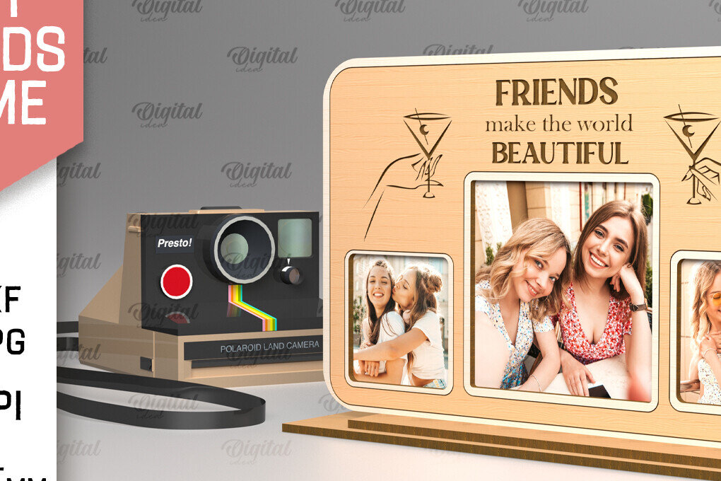 Intra απο ξύλο plywood 3mm-4mm πάχος Best Friends Κορνίζα φωτογραφιών Δίασταση 20x30 cm INTRAFABR-97711300