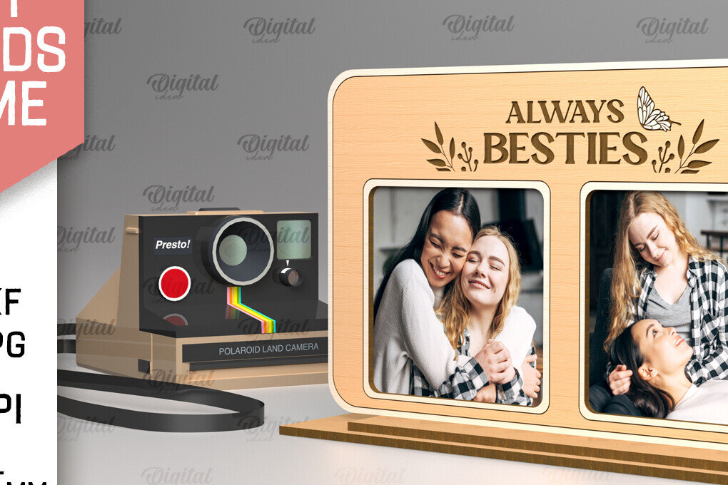 Σετ των 2 Intra απο ξύλο plywood 3mm-4mm πάχος Best Friends Κορνίζα φωτογραφιών Δίασταση 20x30 cm INTRAFABR-97711312