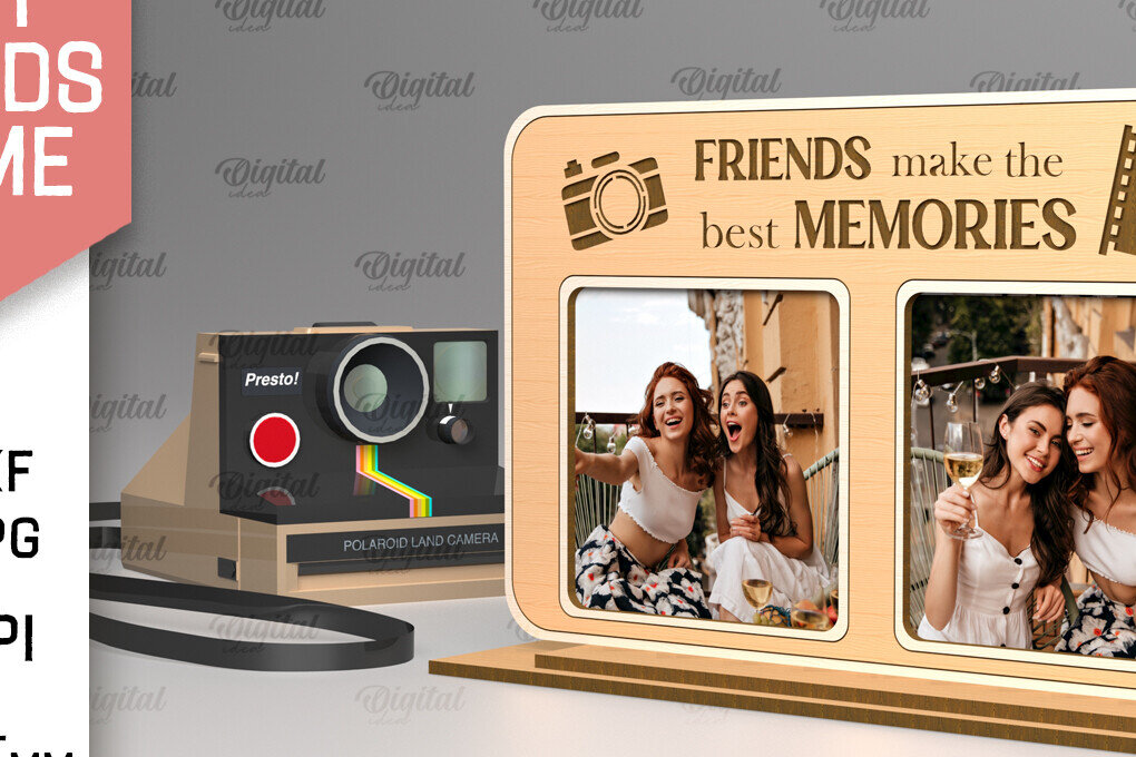 Σετ των 2 Intra απο ξύλο plywood 3mm-4mm πάχος Best Friends Κορνίζα φωτογραφιών Δίασταση 20x30 cm INTRAFABR-97711454